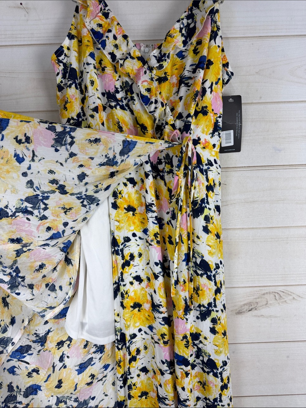 NWT Olivia Grey Maxi Dress — Yellow & Pink Floral XL - Picture 4 of 9